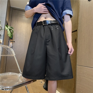 2025夏季新款美式简约双褶宽松五分西裤B315-K25763-特p30控58图片