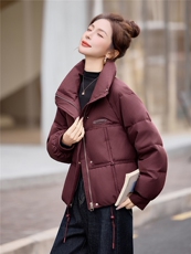 时尚立领短款白鸭绒羽绒服女2025冬季新款洋气减龄羽绒外套上衣，女装羽绒服，余墨