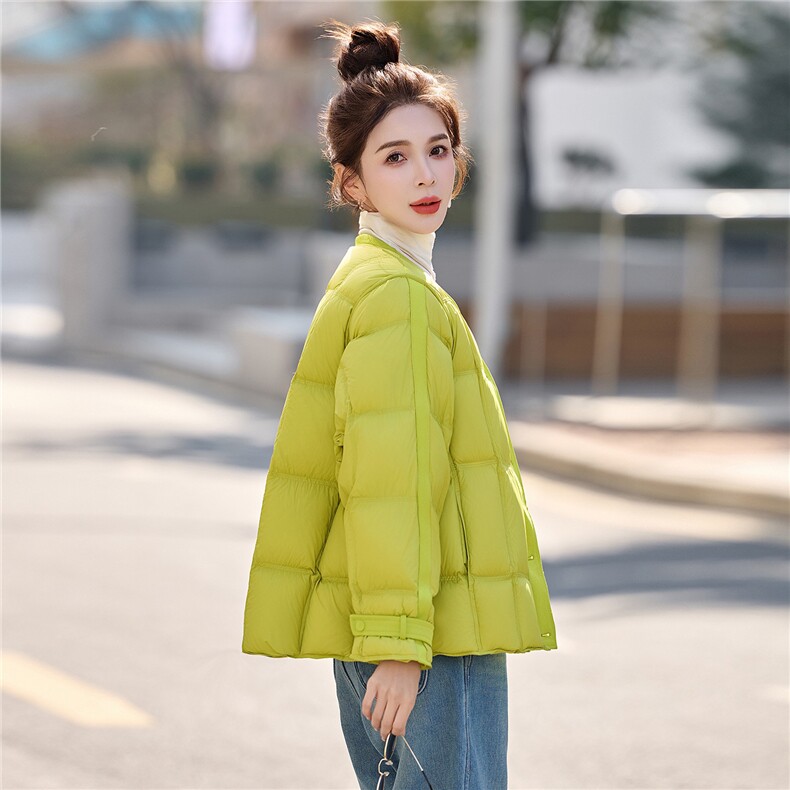 2026冬装新款简约时尚时髦拼接90绒羽绒服,女装羽绒服,美沁