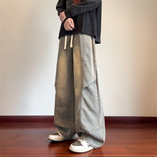 2026春季弯刀斜切牛仔裤男美式vibe小众水洗裤子-A2186TP55，男装牛仔裤，电商B241