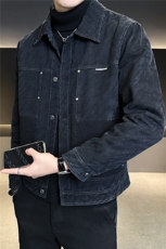 加绒加厚牛仔外套男冬季2025新款水洗迷彩夹克A313-99529-P145，男装工装外套，电商A313