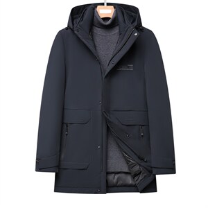 灰鸭绒羽绒服男款2023冬季中年装加厚保暖外套上衣HPN2150-P330,男装羽绒服,电商B212（原钱塘6029）