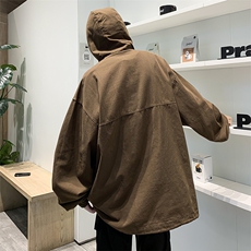 高品质秋款男连帽夹克字母印花小铁环抽绳冲锋衣外套JK9268P60，男装夹克，星座1013-1