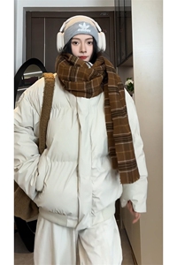 立领棉服防水防污高级感纯色短款港风保暖上衣 5D3063-TP70不图片