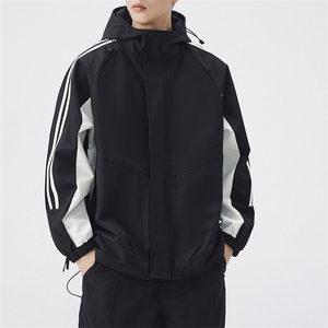 秋季二开宽松夹克男撞色三防冲锋衣外套DSA157B-JK7832-P75图片