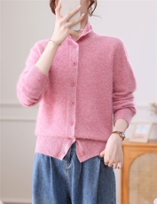 2025年秋季时尚百搭通勤简约休闲开衫，女装羊毛衫，晨旭羊绒