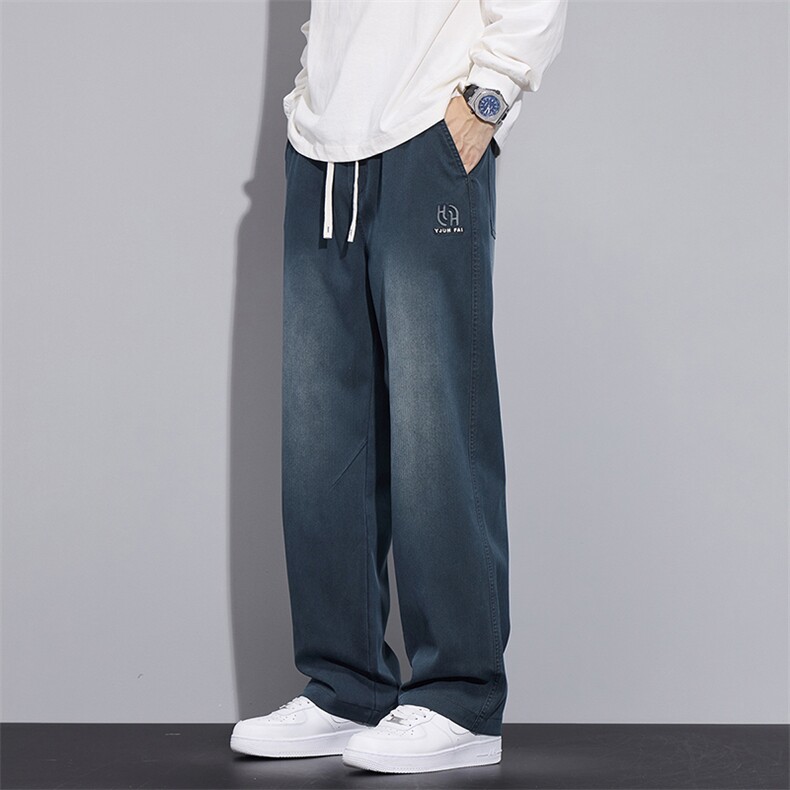 2024新款复古渐变莱赛尔男士秋季宽松直筒潮牌休闲裤子D3018-P50,男装休闲裤,星座509