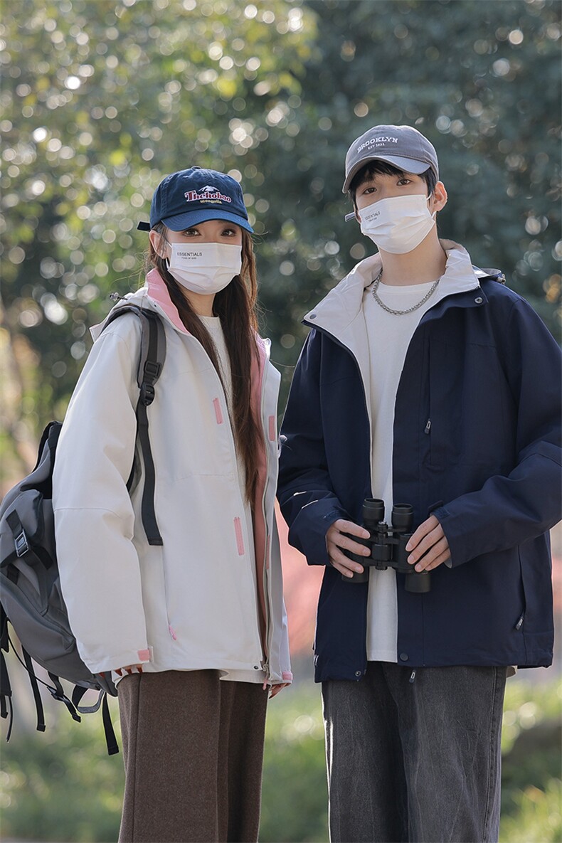 户外运动连帽外套男生春秋季拼接撞色中性情侣潮牌宽松休闲夹克衫,男装夹克,星座1204-3