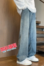 加长版裤子男款高个子牛仔裤复古直筒185cm110长裤KZ004P58加绒68，男装牛仔裤，电商B312