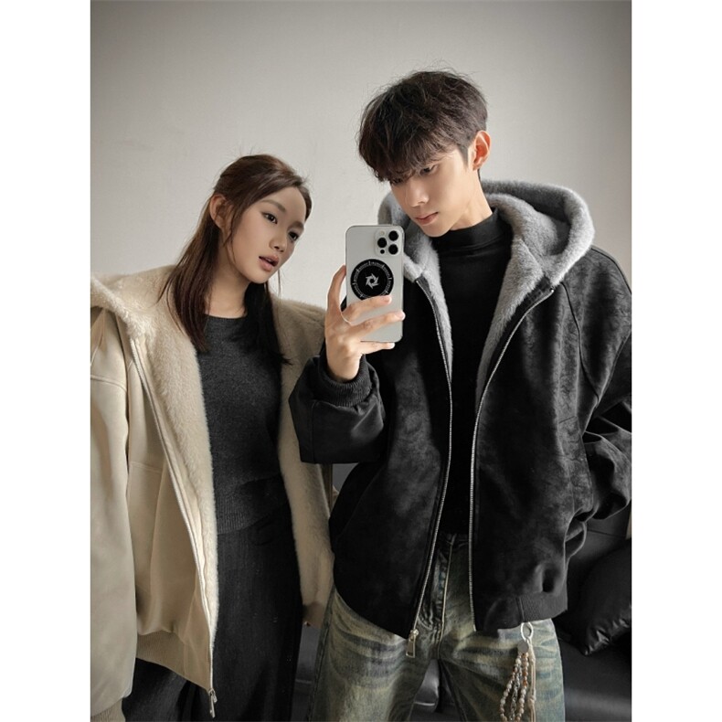 2025秋冬新款PU皮座山雕棉服外套，男装棉衣，电商A336-2