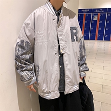 潮港风个性棒球服外套男潮牌ins情侣夹克开衫JK02-P55，男装夹克，星座308B-1