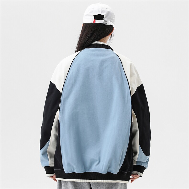 秋季宽松潮流休闲拼色棒球服情侣外套夹克A305-EY3671-P75,男装夹克,电商B306