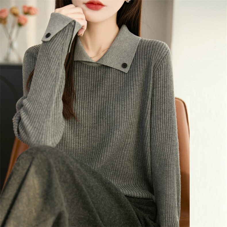 2025年秋季时尚百搭通勤简约休闲长袖，女装针织衫/毛衣，源达羊绒