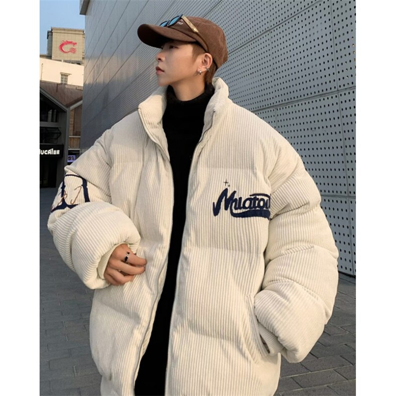 立领刺绣灯芯绒棉衣男冬季新款复古棉服宽松加厚保暖外套M8055,男装棉衣,星座1116A（原606A-3）