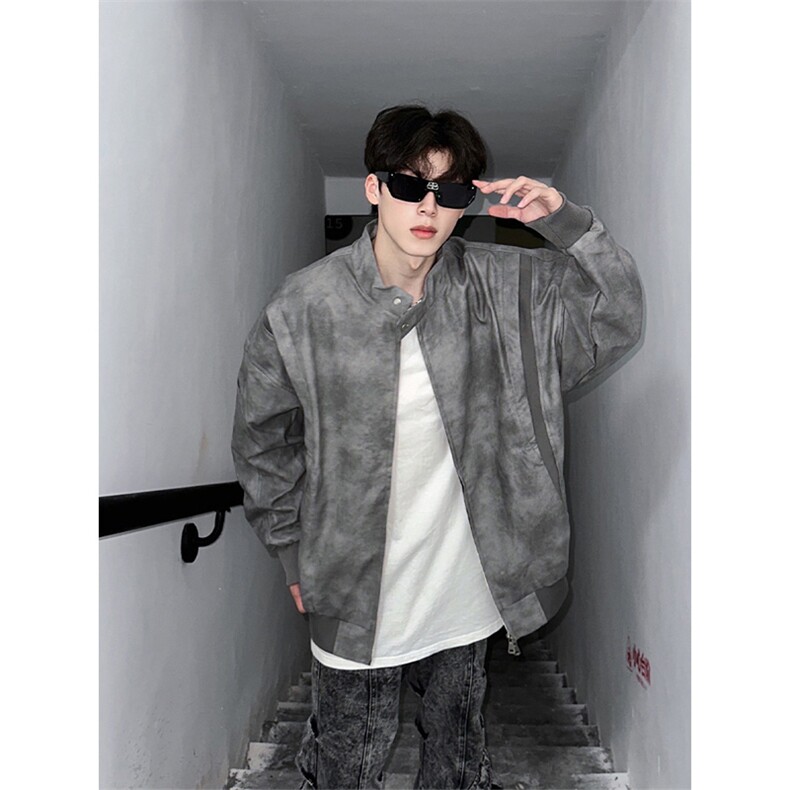 高品质设计感pu皮结构夹克外套男CP96-特p75,男装夹克,电商B371