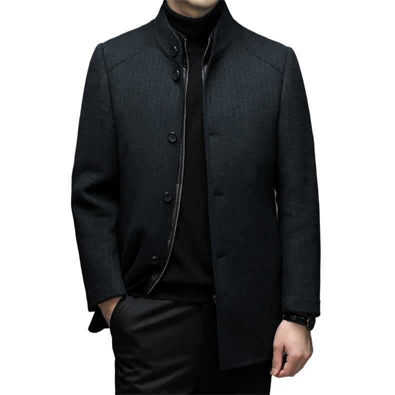 BWY8206钱塘2020-2中年男士冬季厚款新款商务休闲毛呢外套P320,男装毛呢大衣,钱塘207-2