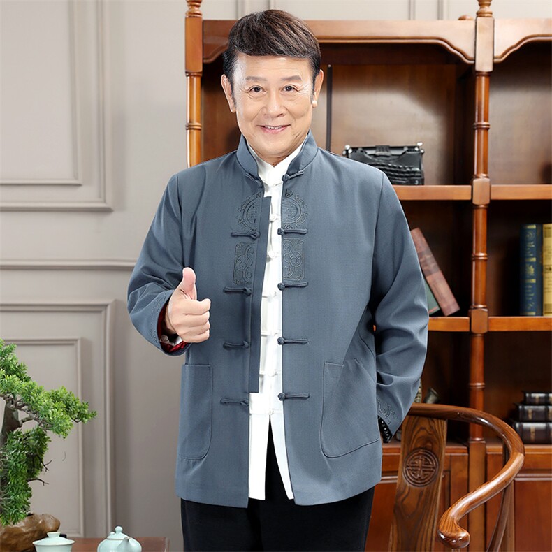 汉服老年人唐装爸爸秋冬爷爷外套夹克2022风男装YDC9003-P115图片