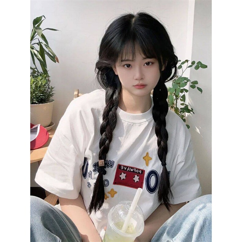 H0705-P30宽松休闲夏季短袖印花t恤女图片