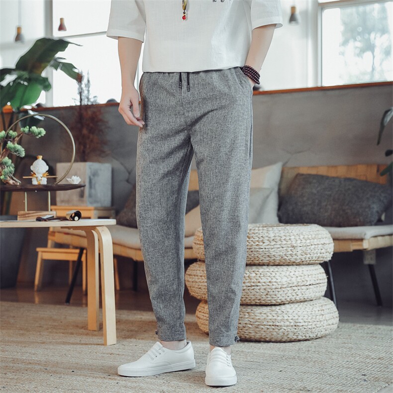 风复古宽松束脚休闲裤A334-K215-P45，男装民族服装，电商B339(原A334）