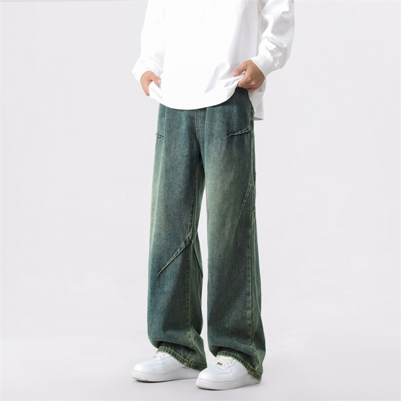 宽松直筒有型牛仔裤时尚褶皱设计S-3XLK780-特批-4279,男装牛仔裤,星座718-1