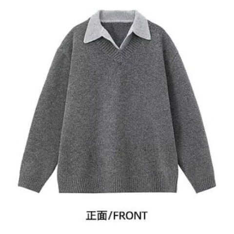 高质量柔软北极绒假两件毛衣,男装针织衫/毛衣,星座410-7