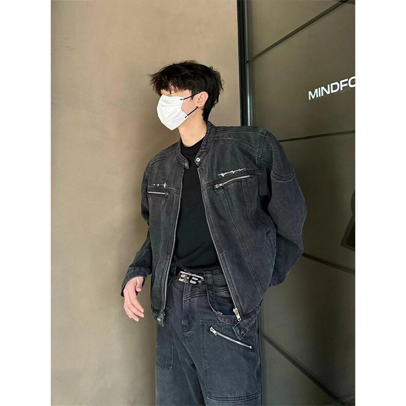 【加绒现货】DY2305-批80新款加绒牛仔外套男冬季美式短款夹克,男装工装外套,星座603-2