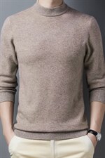2023秋季新款中年男士纯色圆领毛衣针织衫商务休闲男士纯羊毛上衣，男装针织衫/毛衣，电商B212（原钱塘6029）