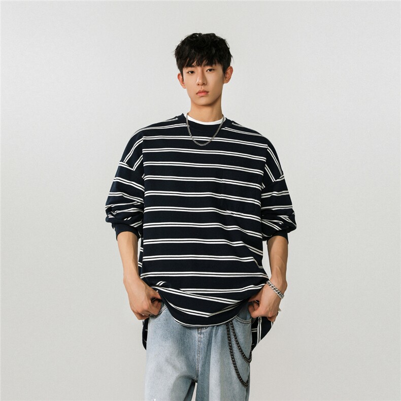 1可二开高品质条纹卫衣大码M-5XL卫衣男97%棉3%氨纶77943P50控78,男装卫衣,星座226-2