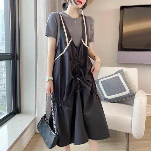 夏季两件套连衣裙,女装连衣裙,Tπ