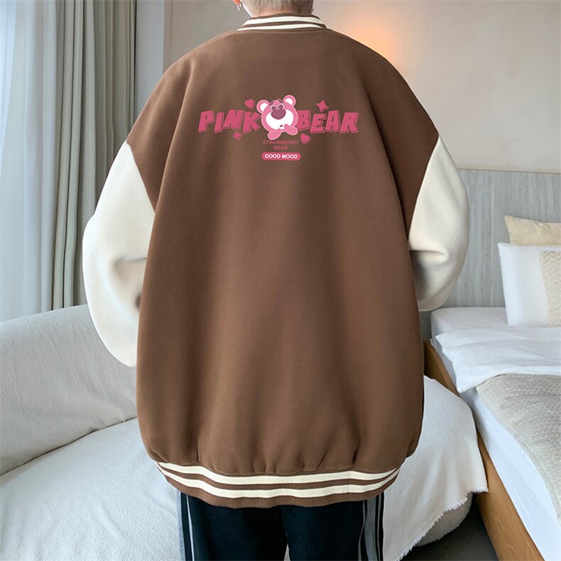 摇粒绒棒球服男大码开衫卫衣男夹克BF86329-P65,男装夹克,电商A040