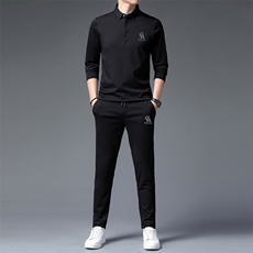中年运动套装男春秋季2023新款套头卫衣两件套翻领中老年休闲服装，男装休闲套装，电商B212（原钱塘6029）