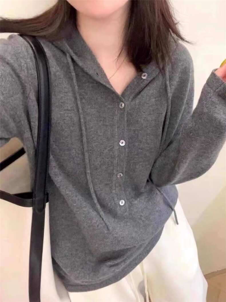 毛衣女秋冬2024秋冬款连帽洋气宽松软糯针织衫上衣图片