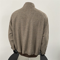 春秋款复古美拉德千鸟格立领夹克男女宽松高级感外套JKY6627-P78，男装夹克，星座302B