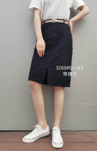 带弹力长款休身半身裙S一XL，女装半身裙，简 影