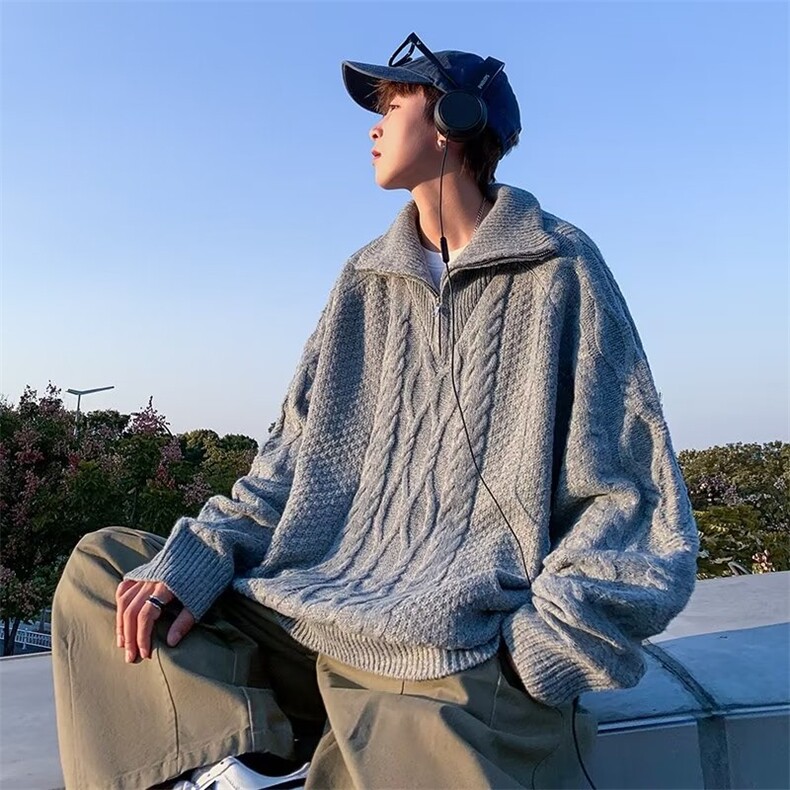 毛衣男港味2023秋季复古日系针织衫GM232P57,男装针织衫/毛衣,星座1116-2