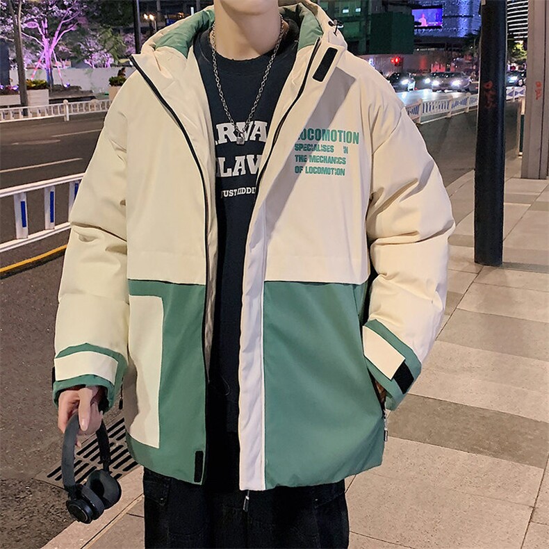 中性风连帽撞色棉服冬季cityboy加厚棉衣男女同款M8884-P95,男装棉衣,星座717