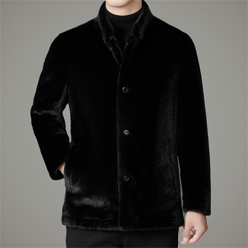 主推高端商务风雪兰貂外套男士皮毛一体双面穿皮草皮衣大衣，男装皮衣，钱塘723
