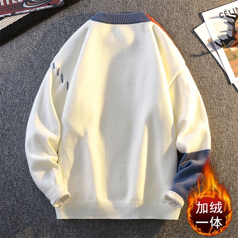 MY7011-常规TP40加绒TP50加绒加厚针织衫男慵懒风套头毛衣外套,男装针织衫/毛衣,电商A320
