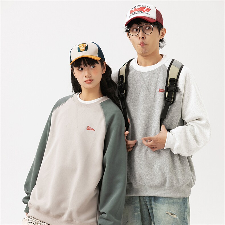 2026春季新款男装日系潮牌宽松拼色卫衣开衫休闲外套WY576-F85,女装短外套,电商A101（原外27）