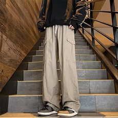 美式精梳棉工装裤男士秋季宽松直筒阔腿裤痞帅大口袋休闲长KM952，男装休闲裤，星座1116A-1（原606A）