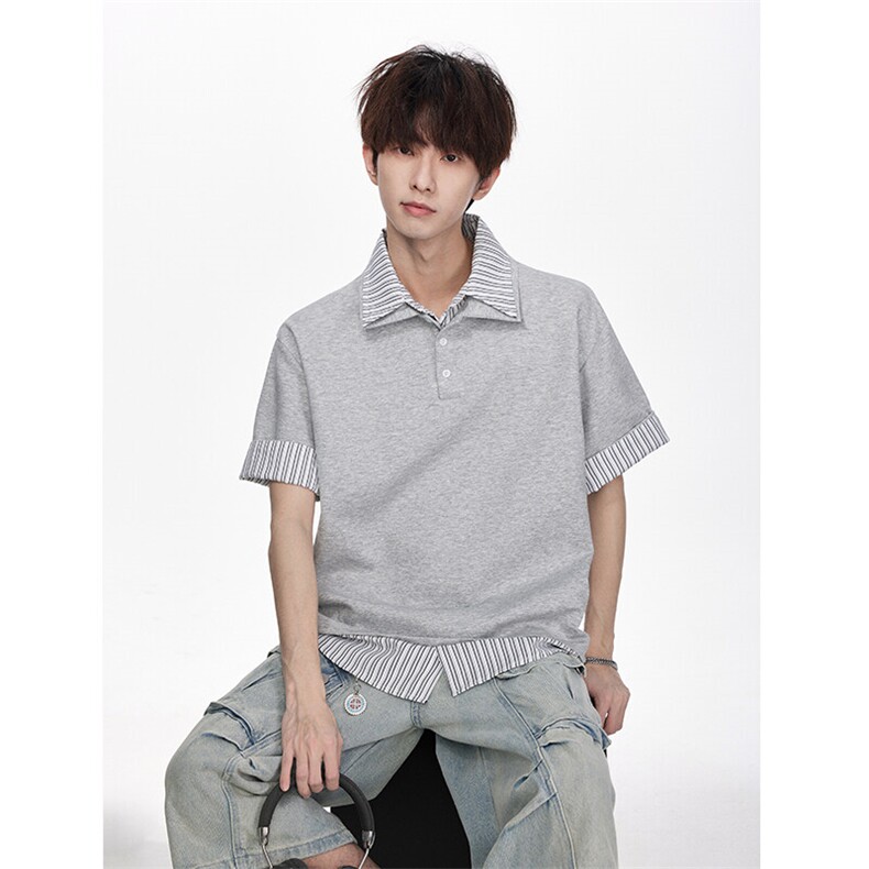 polo衫衬衫领假两件短袖t恤xh117-特p50,男装Polo衫,电商B367
