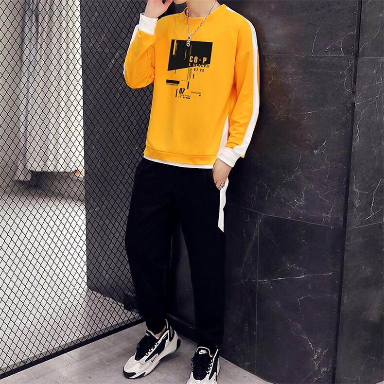 款TZ87休闲秋季套装男韩版潮流帅气卫衣帅气运动秋装衣服,男装休闲套装,电商D310（原电商305）