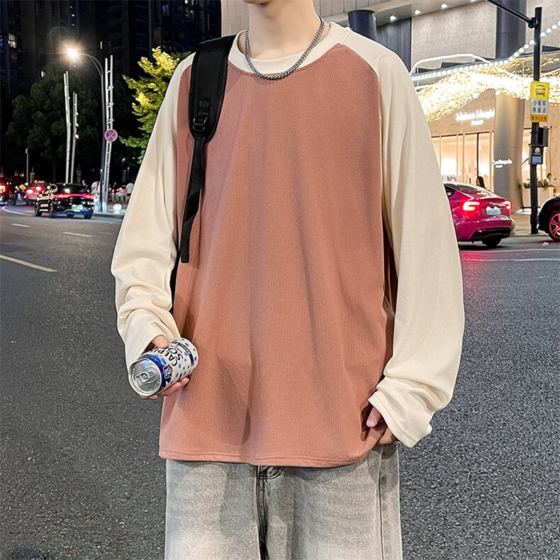美式圆领卫衣男春秋季潮流宽松撞色插肩长袖外套WY0321-P35,女装短外套,星座308B-2