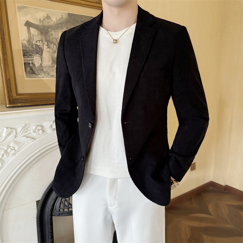 26做货-男士灯芯绒休闲西装修身韩版西服外套上衣DX6948P165,男装西服套装,电商D216