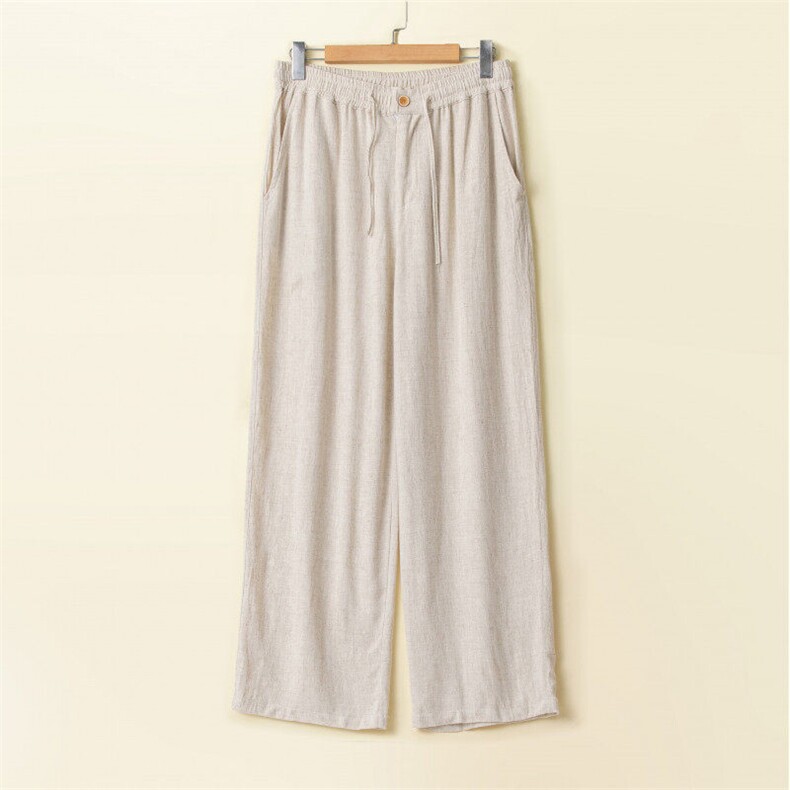 风挂拍棉麻休闲裤男长裤大码直筒亚麻K929-P60，男装休闲裤，星座313B-4（原星座309A-1）