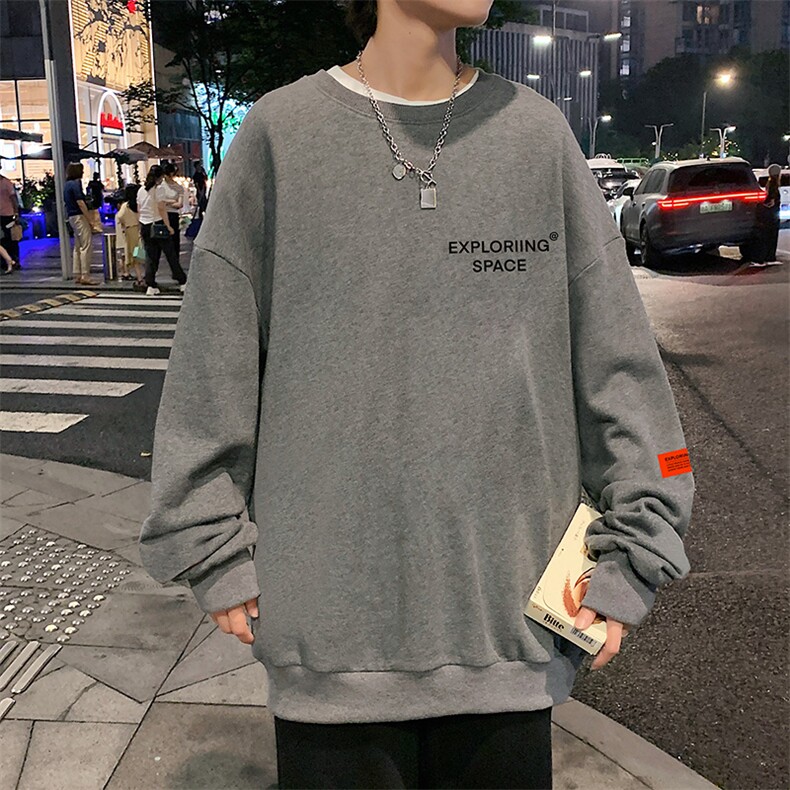 S6244-P28NASA秋季圆领卫衣男大码韩版宽松长袖外套,男装卫衣,电商A040
