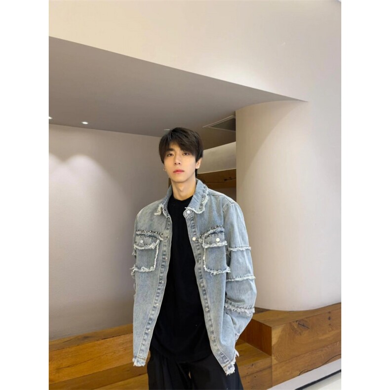 【有货】cleanfit黄泥色毛边牛仔外套男款美式高街夹克CT01LL-P65图片
