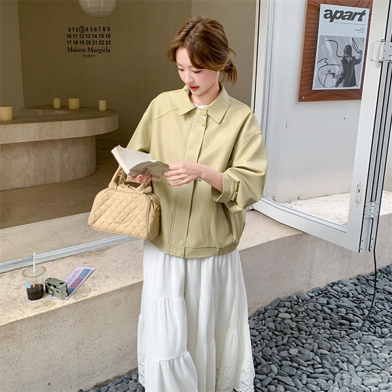 【现货】新增黄色皮衣--W331p145k198,女装皮衣,2C209