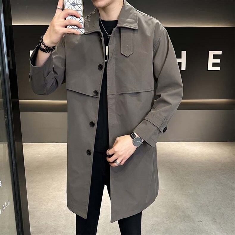 高品质中长款时尚休闲宽松百搭风衣外套XZ402-2P118控168-FY023，男装风衣，星座402-2