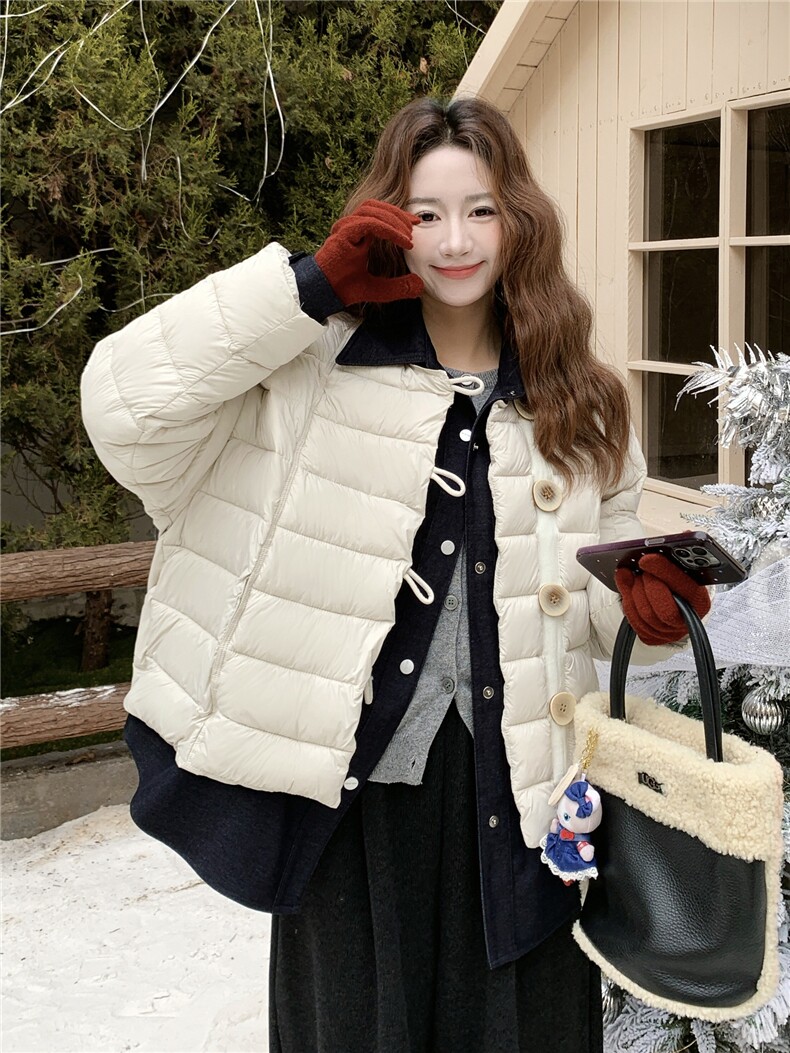 气质百搭小众简约风翻领羽绒服女冬2025新款洋气休闲轻薄保暖外套,女装羽绒服,艾米莉亚